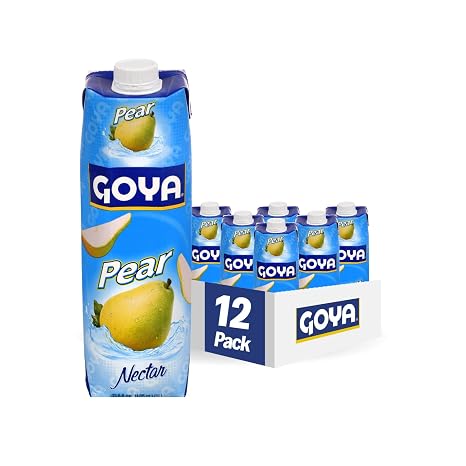 Goya Pear Nectar, Sweet Tropical Juice, Smoothies, 33.8 Fl Oz Pack of 12