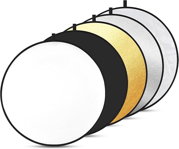 5-in-1 Light Reflector 32 Inch/80 cm Photography Diffuser Collapsible Portable with Bag,Gold Silver White Black Translucent for Studio and Outdoor Lighting (32'' (80cm))