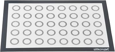 Silikomart Fiberglass with Circles Macaron Baking Mat with 40 Sets of 3 Concentric Circles — 35mm, 40mm and 45mm