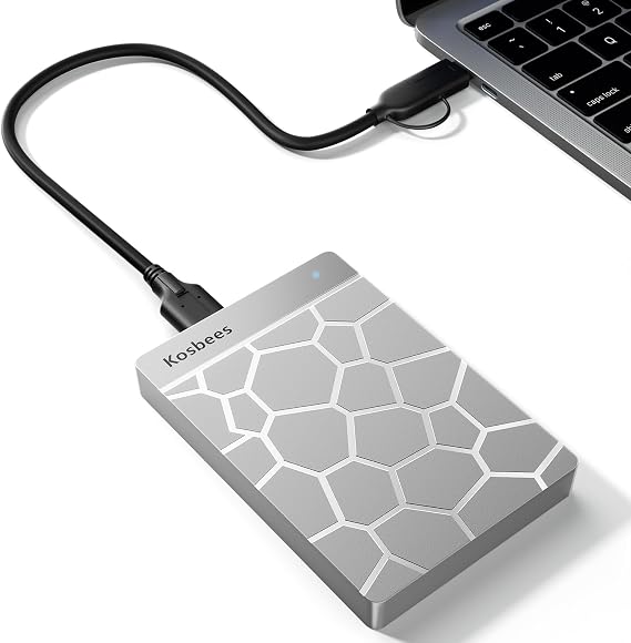 500 GB External Hard Drives,Portable Hard Drive for Windows,Ultra Slim External HDD Store Compatible with PC, MAC,Laptop,PS4, Xbox one, Xbox 360;Plug and Play Ready(Silver)