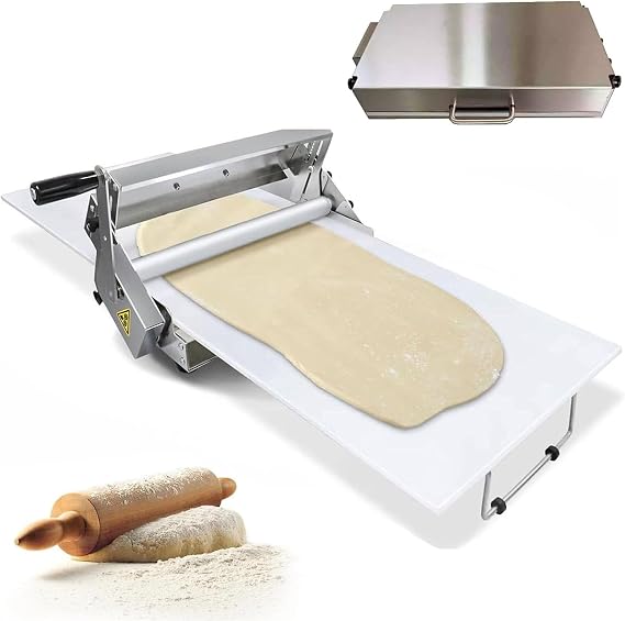 Folding Dough sheeter with 12"/15.5" Boards, Manual Dough Roller Machine, Adjustable Thickness 0.5-17.5mm/0.5-27mm, for Making Fudge Crust, Pizza Dough,RS201