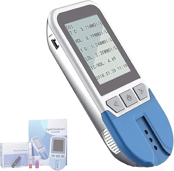 Cholesterol Test Meter Kit, Multifunction Lipid Monitor Meter Kit, With 25 Blood Lipids, Multi-Function 5 In 1 TC TG HDL LDL, Quick Results, Home Use