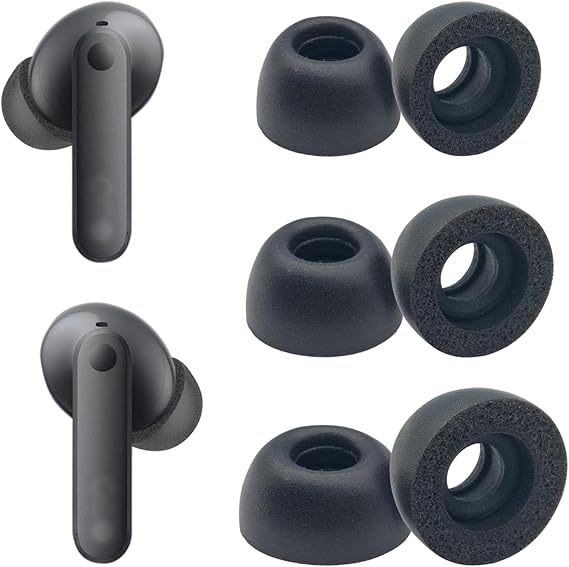 Klowcok Replacement Foam Ear Tips for Nothing CMF Buds/Buds Pro 2/Buds 2a | Earbuds Tips, Comfort Fit, 3 Pairs, S/M/L, Black