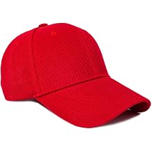 Classic Plain Baseball Cap Casual Trucker Dad Hat for Workout and Outdoort Activities (Red)
