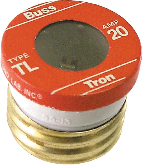 Bussmann BP/TL-20 20 Amp Time Delay, Loaded Link Edison Base Plug Fuse, 125V UL Listed Carded, 1 Blister pack of 3 fuses