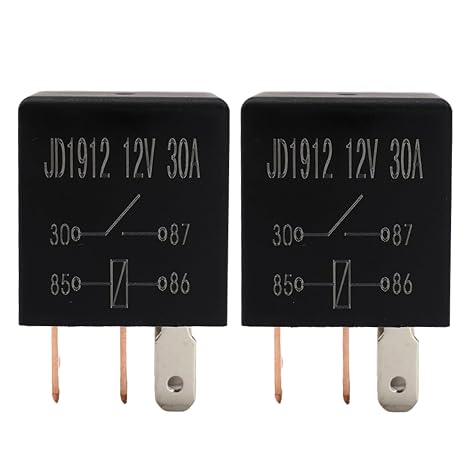 2PCS 12V Relay 30A 4-Pin Heavy Duty Automotive Relays for Car Truck Motorcycle Electrical Systems, Multi-Purpose Standard Power Relay Kit for Horn, Lights, Fuel Pump, Fans and 12V Accessories