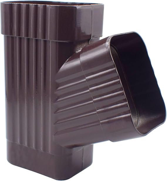 Downspout Y Shape Connector, PVC Gutter Downspout Extensions for Rainwater Drainage, Y-Shaped Tee Diverter, Fits 2 x 3 Inch Drain Pipe Brown