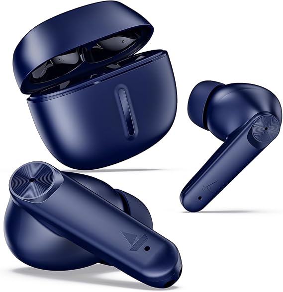 boAt Airdopes Max TWS Earbuds with 100 HRS Playtime, Quad Mics with ENxTM Tech, BeastTM Mode(50ms Low Latency), ASAPTM Charge, Bluetooth v5.3 and IWPTM (Bold Blue)