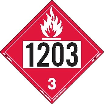 Labelmaster ZRV21203 UN 1203 Flammable Liquid Hazmat Placard, Rigid Vinyl (Pack of 25)