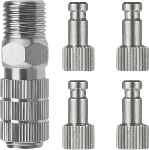 JOYABEST Airbrush Quick Coupler Quick Release Adapter Connecter Kit with 4 Male Fittings 1/8" Male for Badger Airbrush