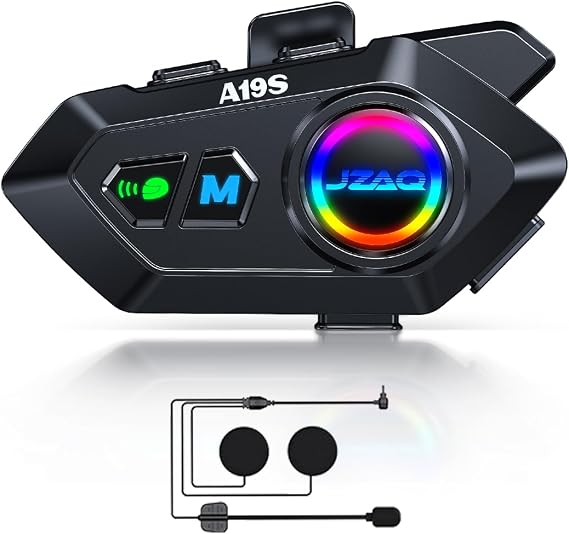 Motorcycle helmet bluetooth headset Speakers Intercom - 2 Rider Automatic Answer Music Control Earphone,120 Hours Playing time High Sound Quality System 1000mAh IP7 Waterproof