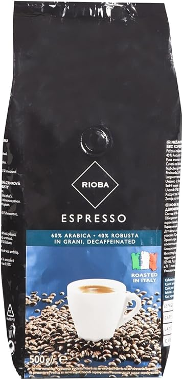 Rioba Kafeinsiz%60 Arabica ve%40 Robusta Çekirdek Kahve 500gr