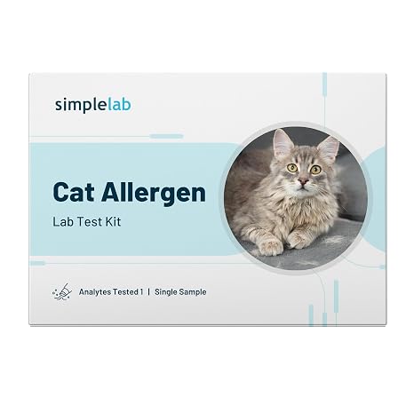 Cat Allergen Test by SimpleLab | Indoor Pet Allergen Testing Kit | Test for 1 contaminant to Identify Cat Allergies | Laboratory Test Kit | at Home Dust Test Kit