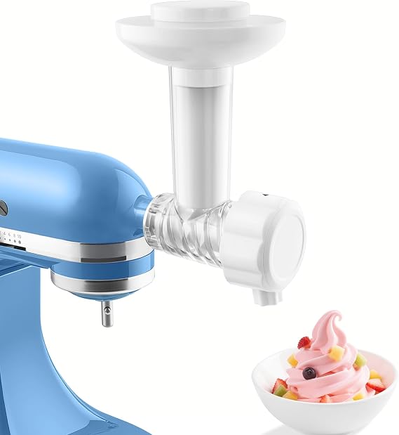 Ice Cream Maker Attachment for KitchenAid Stand Mixer, Frozen Fruit Soft Serve Dessert Machine, Frozen Yogurt Sorbet Maker,Dishwasher Safe