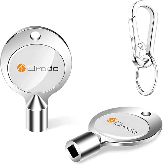 Drado 5mm Radiator Bleed Keys, Square Opening Vent Key with Keyring for Air Valves