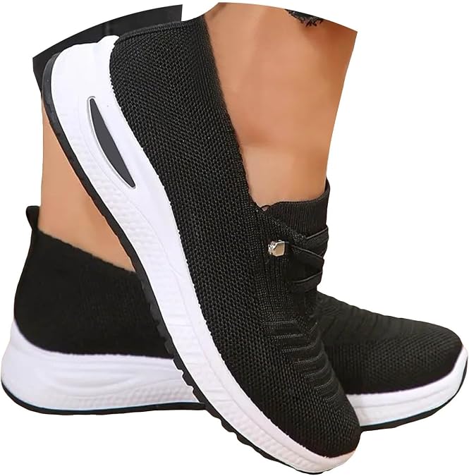 Orthopedic Shoes for Women, Women's Soft Sole Mesh Comfort Orthopedic Sneakers with Arch Support Mesh Breathable Tennis Shoes Lightweight Slip On Sneakers