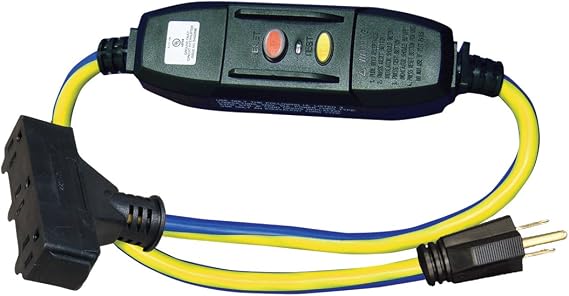 Voltec 04-00105 12/3 SJTW 15 Amp GFCI with Lighted Power Block, 2-Foot
