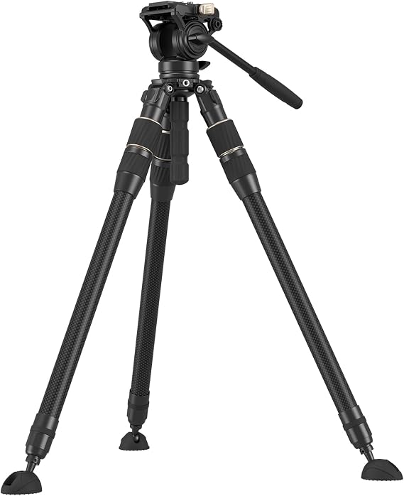 SmallRig FT-S303 FreeSpeed Carbon Fiber Tripod, 59'' Travel Video Tripod with One-Twist Height Adjustment, 360 Fluid Head, Dual-Mode QR Plate, Weighs 6.4lbs, Max Load 13.2lbs / 6kg for Camera-4643