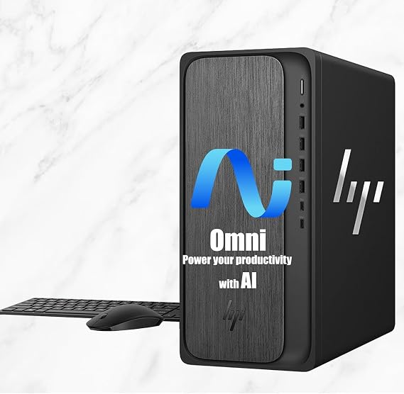 HP OmniDesk (Next-gen Envy) Tower Desktop Computer, AMD Ryzen 7 8700G, 32GB DDR5, 3TB Storage(2TB SSD+1TB HDD), WiFi 6, Bluetooth 5.4, Dual 4K Support, Radeon 740M Graphics
