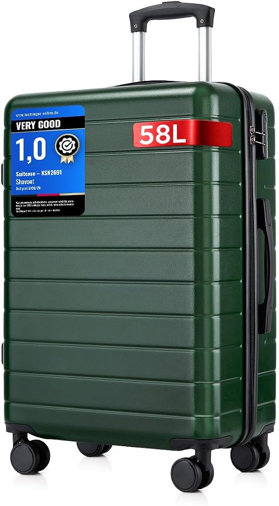 24 Inch Medium Suitcase, ABS+PC Hard Shell Check-in Luggage