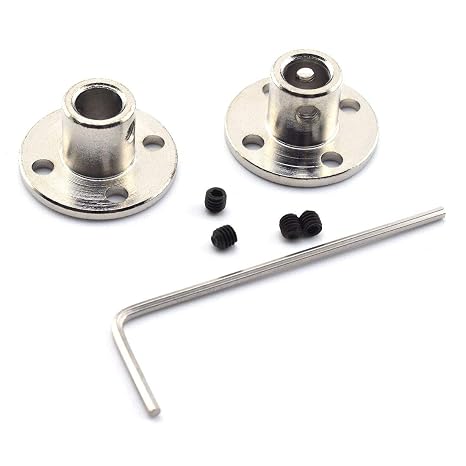 SDTC Tech 1/4 inch Flange Shaft Coupling Metal Axis Bearing Fittings Rigid Coupler for Stepper Motor RC Model (2 Pack)