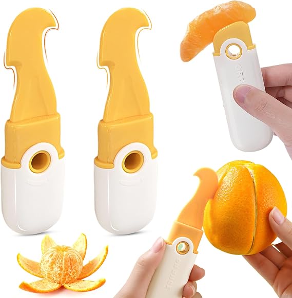 2PCS Dual-Ended Orange Peeler, Citrus Peeler for Oranges, Grapefruit
