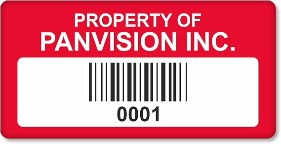 Custom Asset Labels with Barcode | 0.75" x 1.5" 100% Aluminum Foil Tags with High-Bond Acrylic Adhesive, Pack of 100, Made in USA