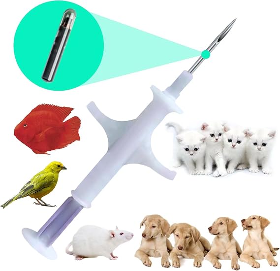 Mini Small Cats and Hamster Micro Chips,7 MM Length with 15 Unique ID Number for Small Animals Identification Use for Birds,Fishes, Snake,Frog Turtle Kitty