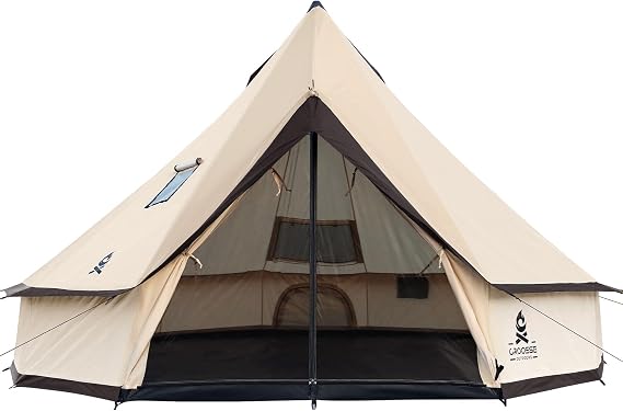 Bell Yurt Tent with Stove Jack, Waterproof 2-6 Person Glamping Tent