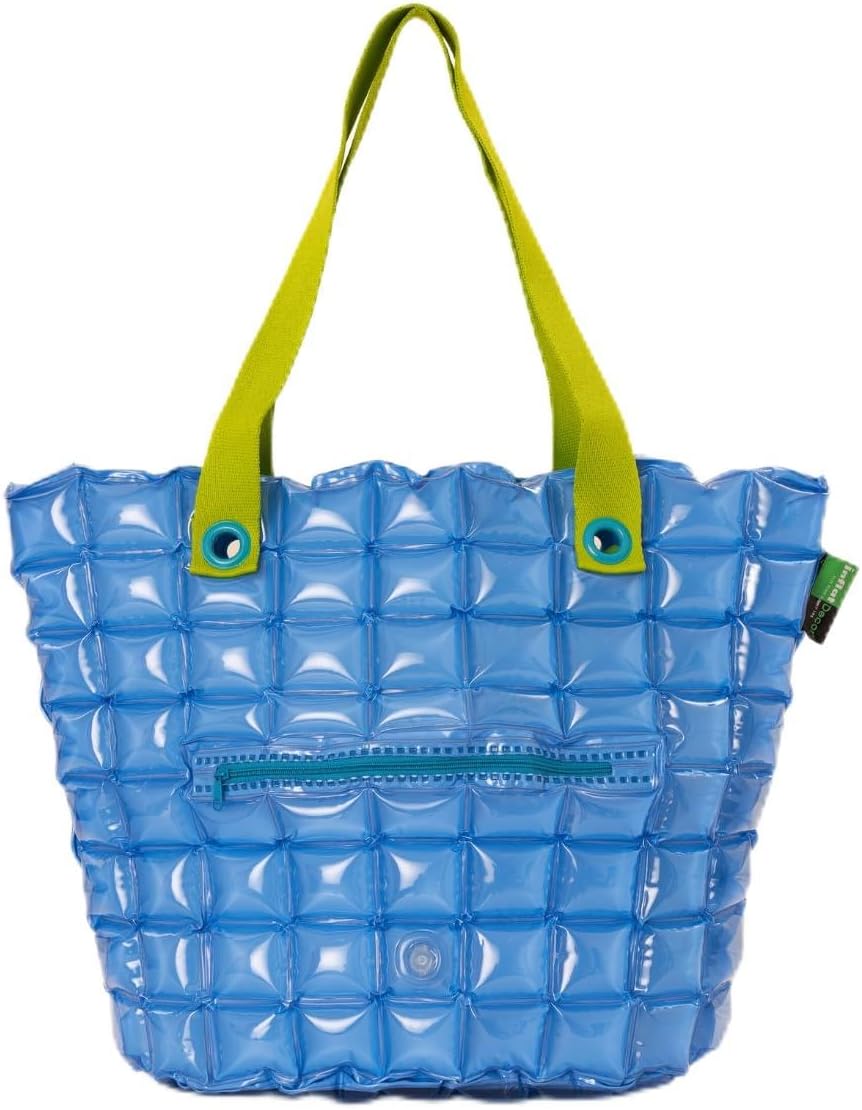 XL Large Size Blue Inflatable Beach Bag, Waterproof, Zippered