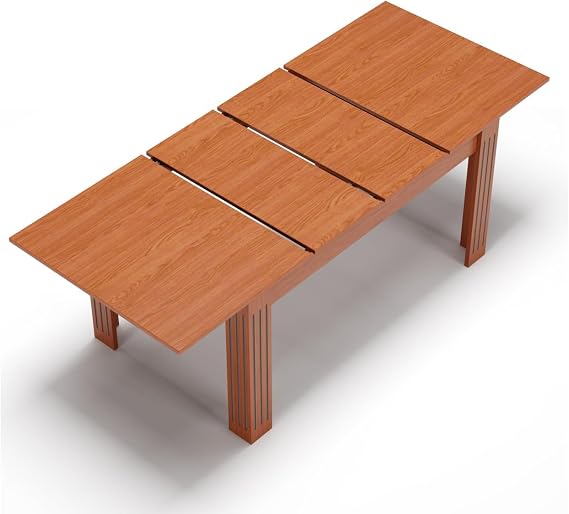 Sannwsg Extendable Table 54"-85", Extendable Dining Table for 4-8, Rectangular Kitchen Dining Table Space Saving, Farmhouse Dining Tables with 95" Runner