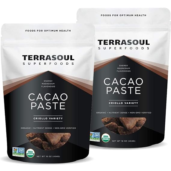 Terrasoul Superfoods Raw Organic Cacao Paste/Liquor, 2 Pounds