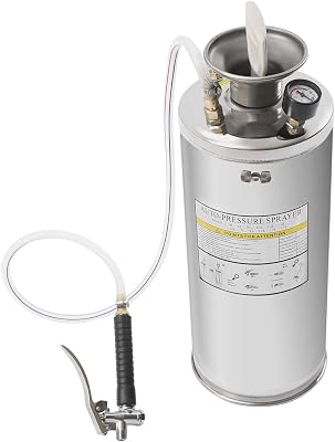 2 Gallon Stainless Steel Sprayer, Gardening Hand Pump Sprayer wDetachable Strap & 4ft Reinforced Hose, 2 Spray Modes, Adjustable Nozzle, for Lawn, Gardening & Sanitizing