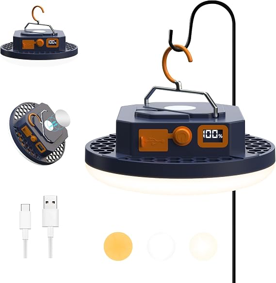 10000mAh Rechargeable LED Camping Light Lantern Flashlight, 4000LM 30W Portable Tent Light, IPX5 Waterproof, Outdoor Emergency Lamp (30W(PRO))