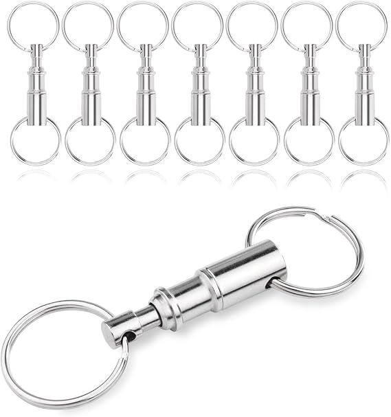 CooBigo 8 Pack Detachable Keychain Quick Release Key Chain, Pull Apart Key Chain for Outdoor Active Backpack Key Holder kits