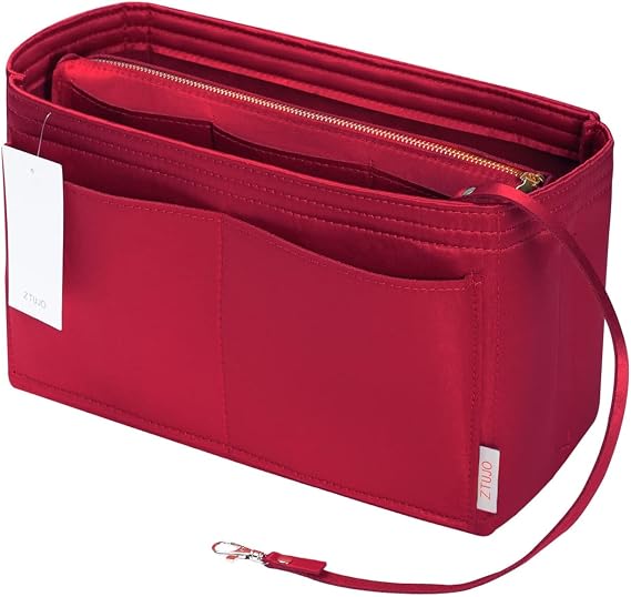 ZTUJO Purse Organizer Insert, Felt Bag Organizer with Metal Zipper, Handbag & Tote Shaper, For Speedy Neverfull Tote, 7 Sizes