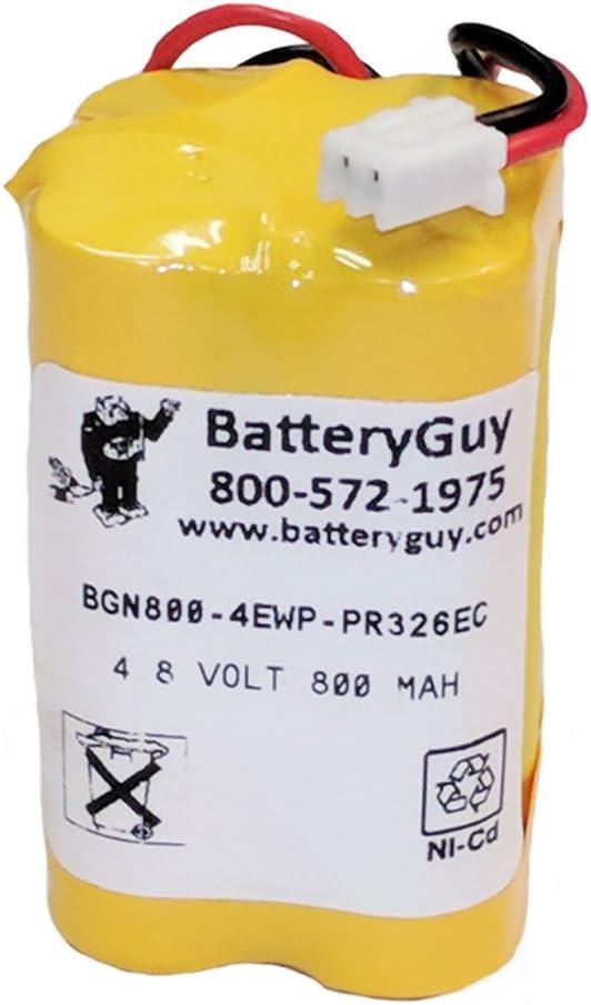 BatteryGuy NI-CD 700mAh 4.8V Replacement 4.8V 900mAh Nickel Cadmium Battery Brand Equivalent (Rechargeable)