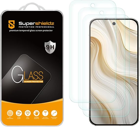 Supershieldz (3 Pack) Designed for Google Pixel 9a Tempered Glass Screen Protector, Anti Scratch, Bubble Free