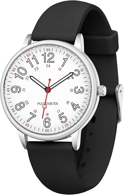 IBSO Nurse Watch for Nurse Medical Professionals Men Women Easy to Read Dial Wristwatches Silicone Band Second Hand Watches