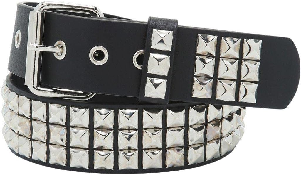 Hot Topic Punk Belt, Silver, Solid, Unisex-Adults