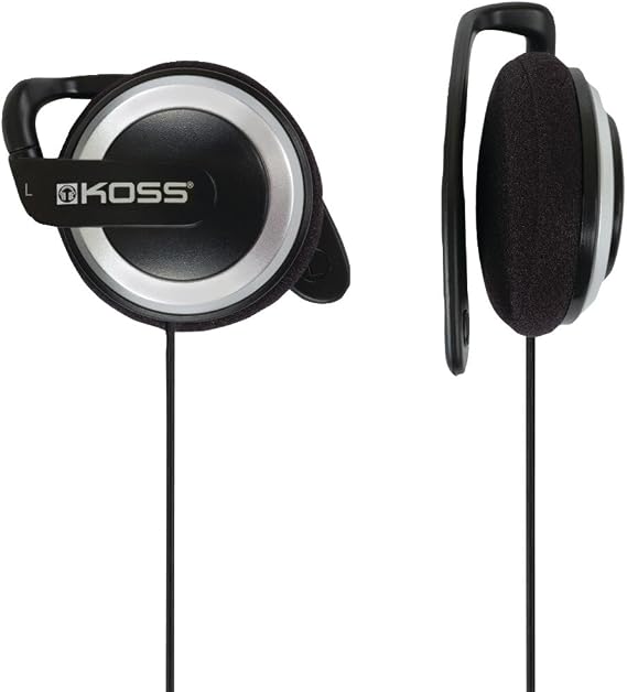 Koss KSC21 SportClip Clip-On Headphones,Black