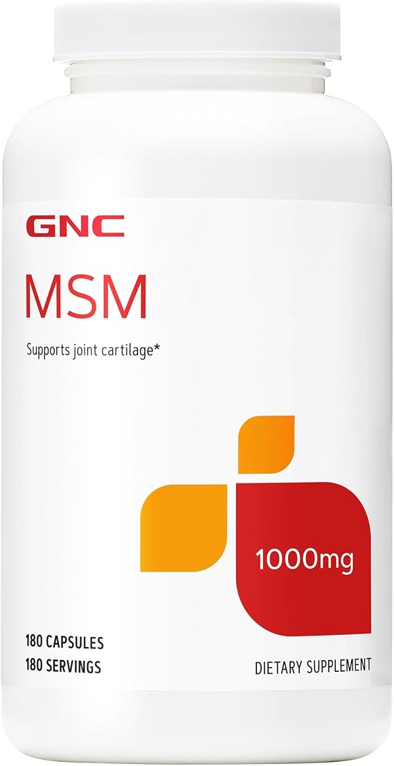 GNC MSM 1000mg Supplement, Supports Healthy Joint Cartilage, 180 Servings