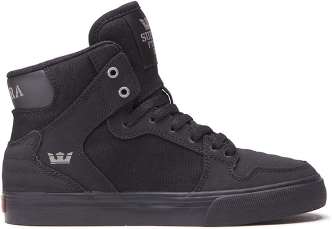 Supra Children Kids Vaider Black Gum Shoes Size 4