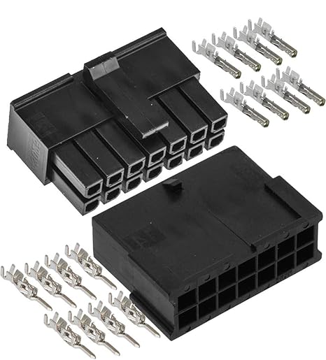 Molex Micro-Fit 3.0TM Dual Row (14 Circuits) Male & Female Receptacle Plug, w/Terminal sockets, (Pack of 1 Complete Set)