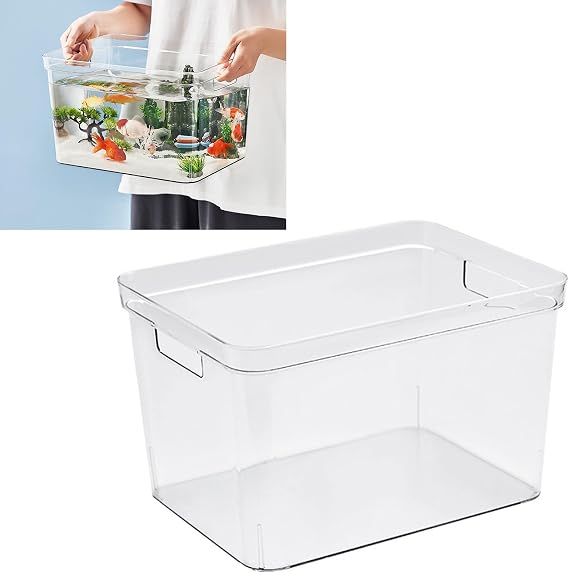HEEPDD Frameless Clear Aquarium PET Rimless Fish Tank 360 Degree Viewing with Handle Tetragonum Large for Betta Goldfish Shrimp Snail Household DIY Living Room (L 122x91cm / 48x36in)