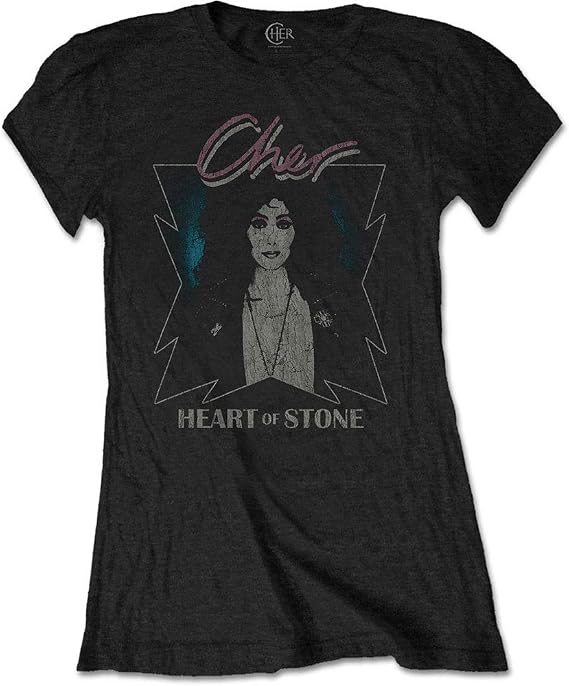 Cher T Shirt Heart of Stone Logo Official Womens Junior Fit Black