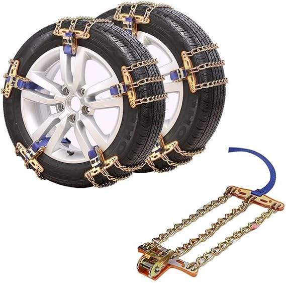 Anti Slip Snow Chains for Car SUV Truck, Anti Skid Emergency Tire Traction Chains for Ice Snow Mud Road (Small)