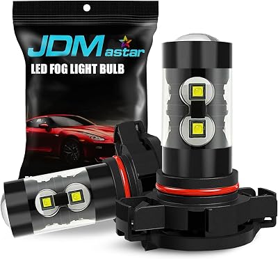 JDM ASTAR Bright White Max 50W High Power 2504 PSX24W LED Fog Light Bulbs
