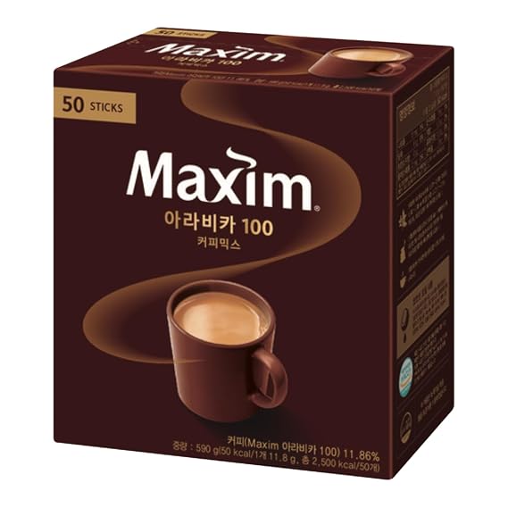 Instant Coffee Maxim Mocha Gold Mild Coffee Mix, 12g x 50 Sticks (50T, Arabica 100 Coffee Mix)