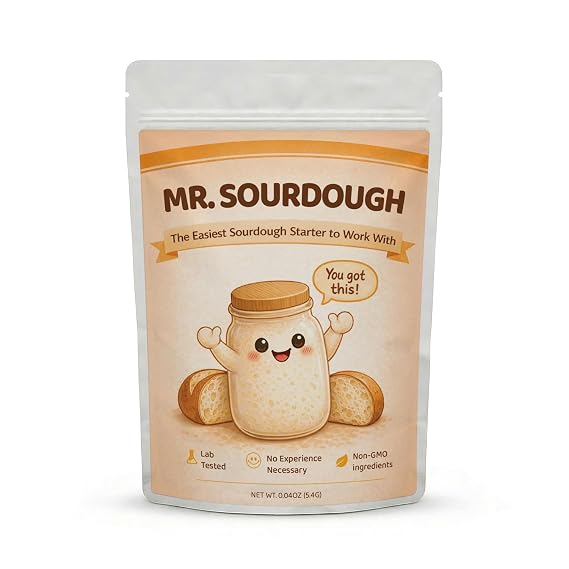 Mr. Sourdough Beginner Friendly Sourdough Starter Culture - Dehydrated Starter with Live Active Cultures for Homemade Bread, Baking, Pizza, Pancakes - Natural Fermentation - Non-GMO - Made in USA 